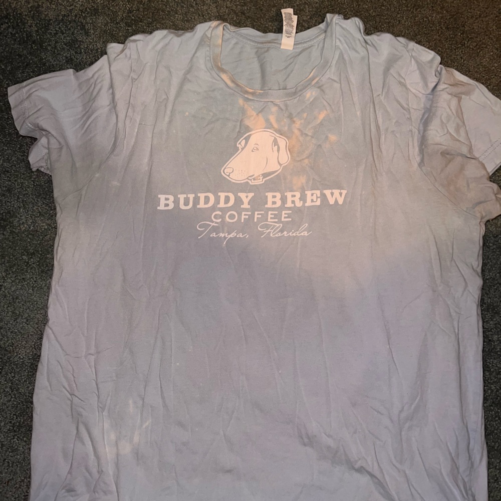 Buddy Brew Coffee Tshirt - Light Blue - Large